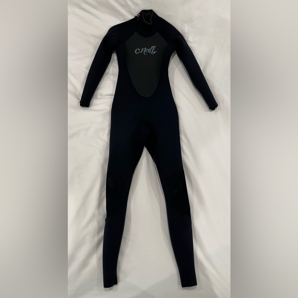 like new worn once o’neill 3:2 epic women’s full wetsuit black sz 2
